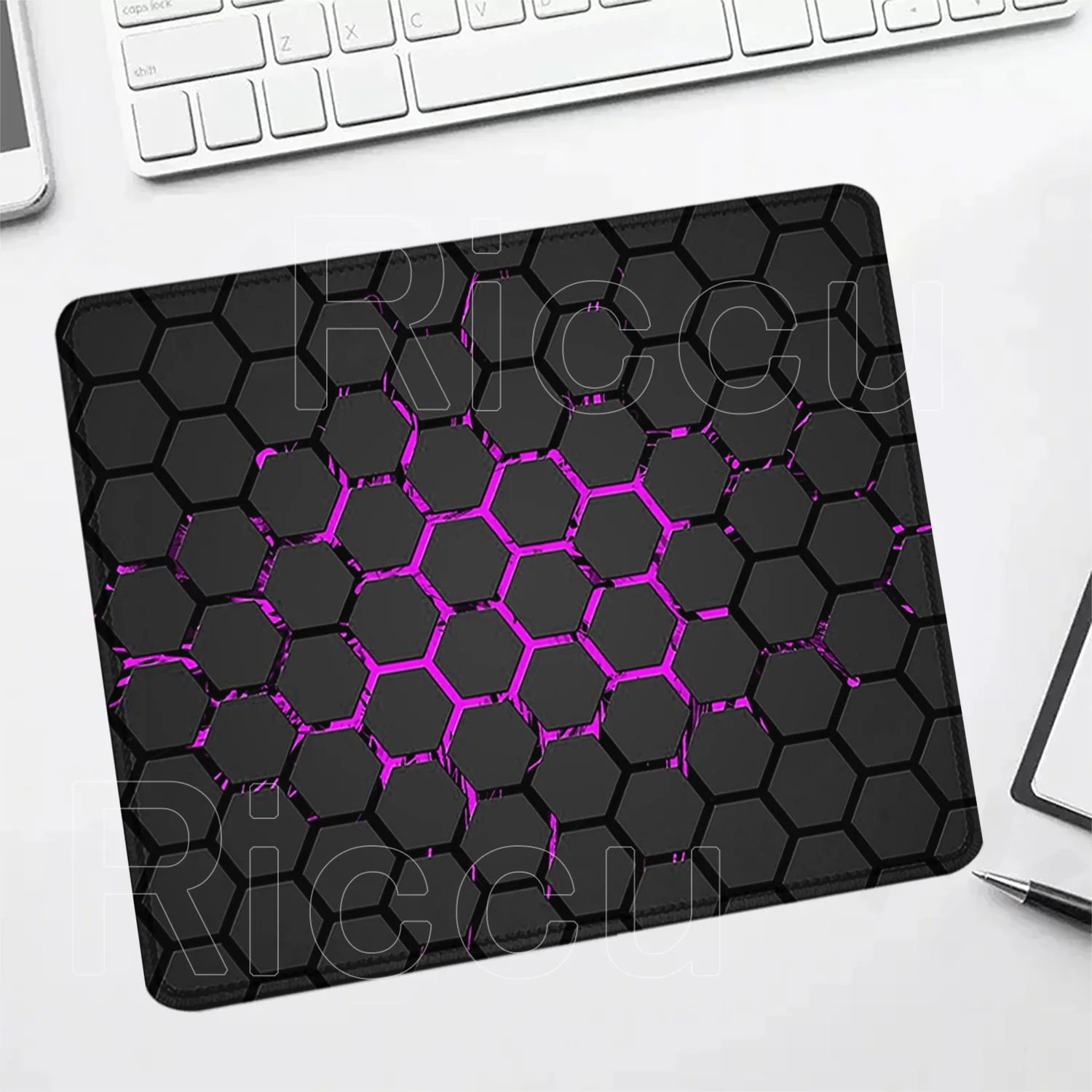 Hexagon Geometric Small Size Mouse Pad Keyboard Gamer Cushion Honeycomb HD Printing Non-slip Rubber Desk Mat Art Design Desk Rug