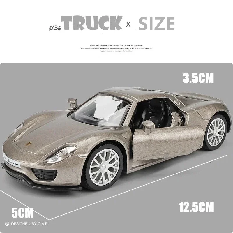 1:36 Porsche 918 Sports Car Alloy Model Diecast Toy Vehicles Metal Toy Car Model High Simulation Collection Kids Toy Gift