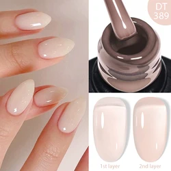 MEET ACROSS 7ml Jelly Nude Quick Extension Gel Nail Polish 3 In 1 Finger Prolong Long Lasting Construction Gel Varnish Nail Art