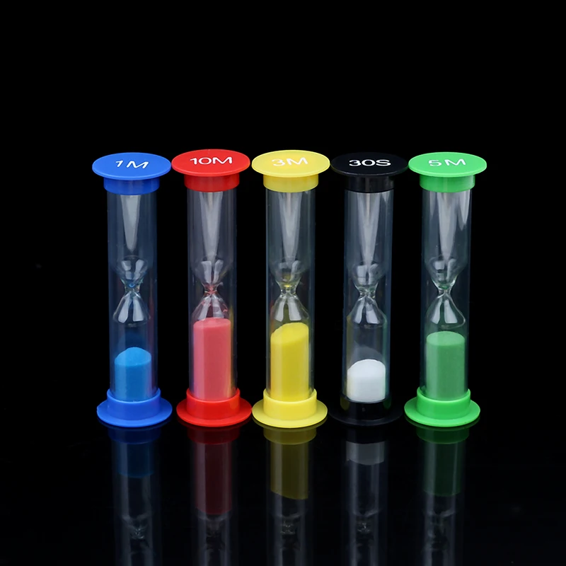 5PCS 30 Sec/1 /3 /5 /10 Minutes Desktop Watch Kids GiftsCute Colorful Sand Clock Timers Hourglass Sandglass Set Random Color