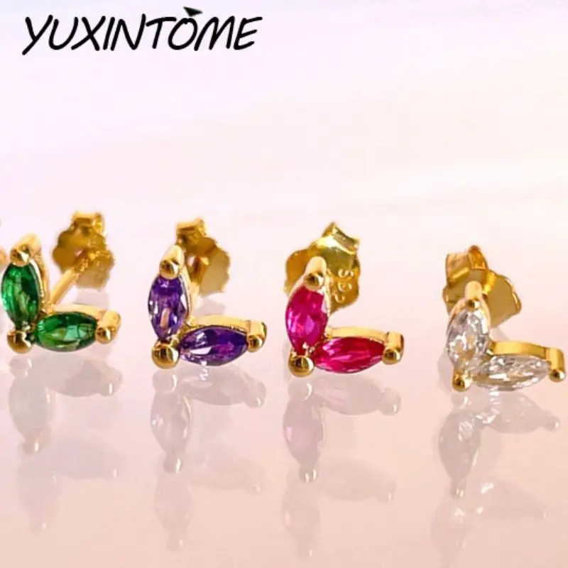 

925 Sterling Silver Needle Exquisite Small Double-eye Zircon CZ Stud Earrings Women Fashion Luxury Valentine's Day Gift Jewelry