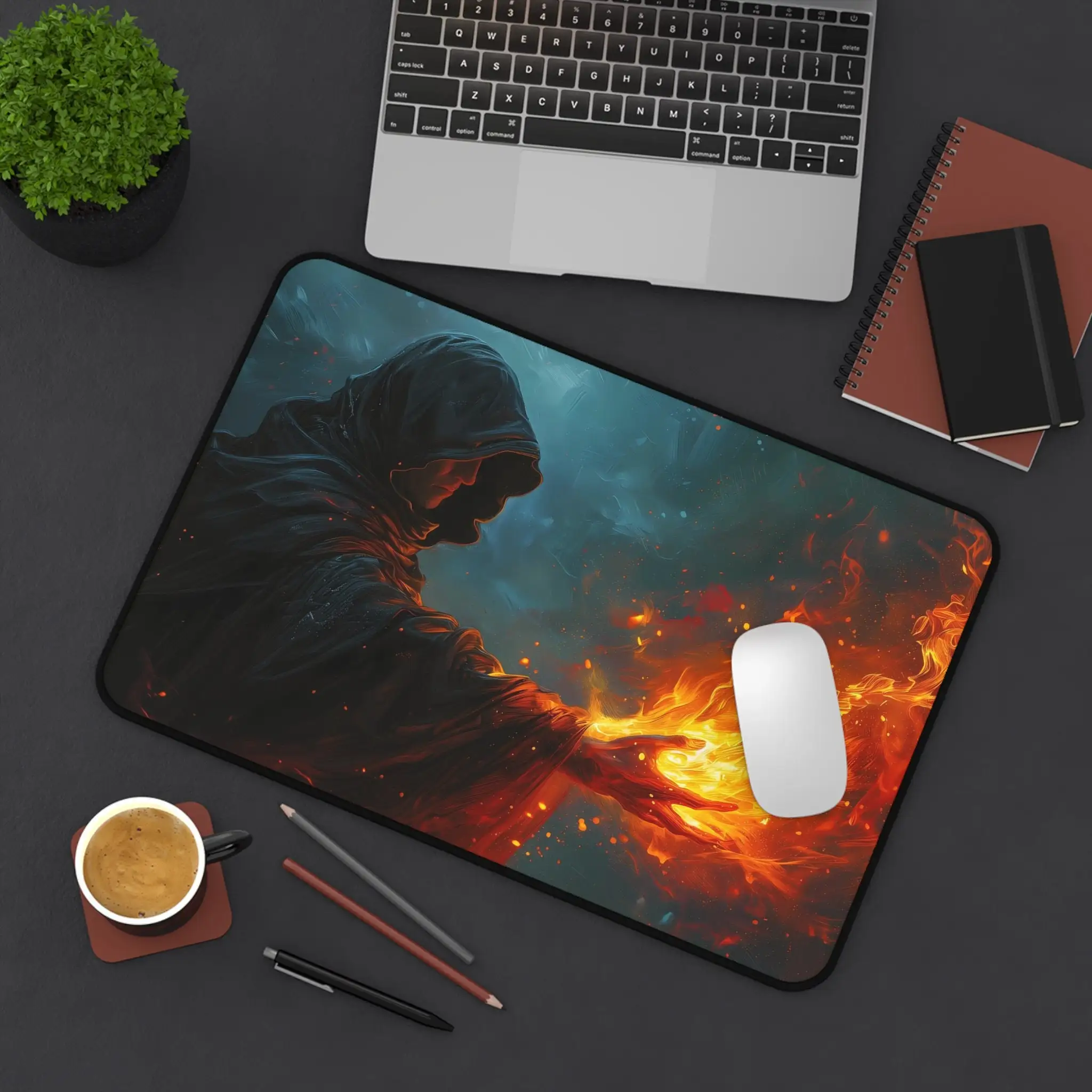 

Flame Pattern Table Pad, Arcane Spellcaster XXL Mouse Pad, Non-Slip Waterproof Gaming Mouse Pad, Suitable for Work and Play