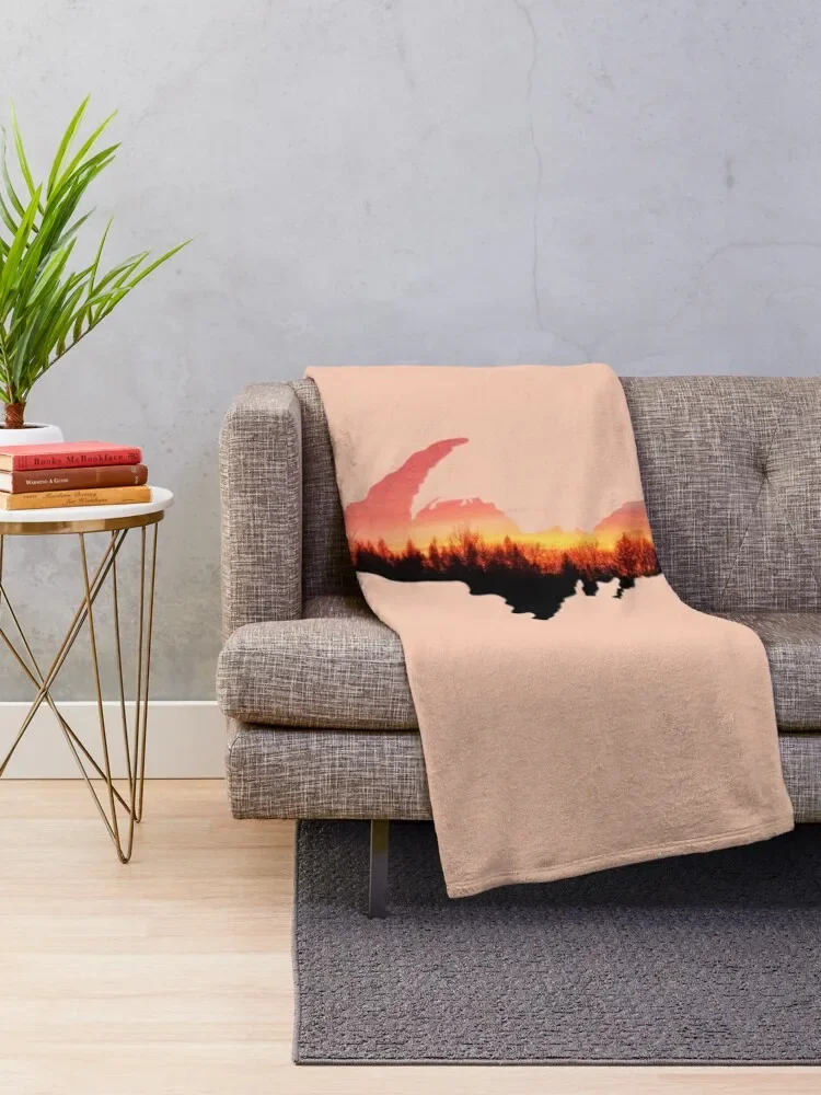 UPPER PENINSULA - UP Michigan SUNSET Trees Yooper 906 Throw Blanket