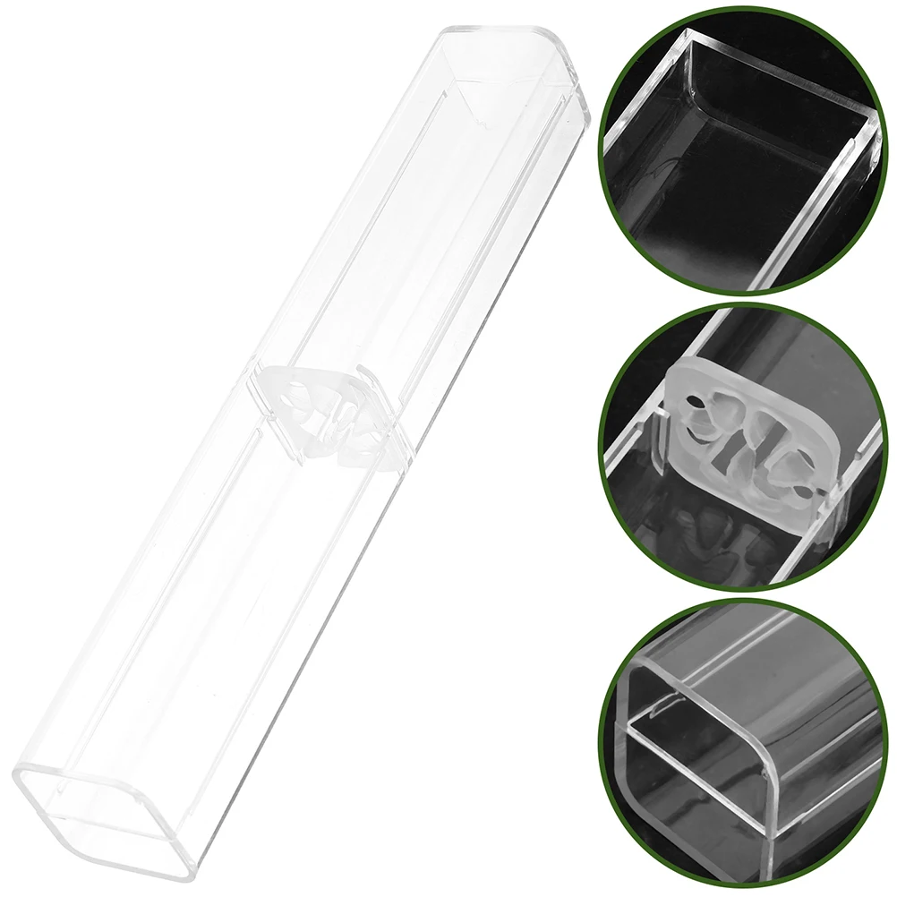

20pcs Clear Square Box High Transparency Plastic Pencil Case Pen Organizer Storage Erasers Thumbtacks Marker Home Office School