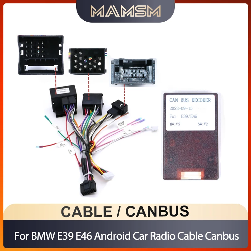 Canbus For BMW E39 E46 E53 Harness Wiring  Car Radio 1995-2005 16 PIN Android Wire Cable Adapter  Car DVD Media Stereo Audio