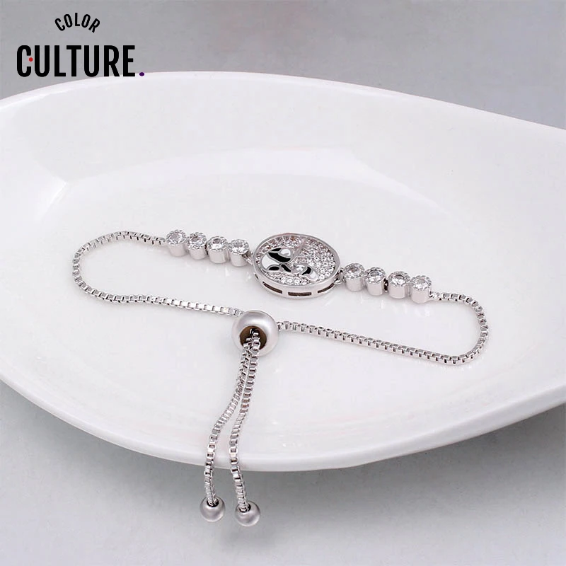 

China Lovely Panda Design Bracelet for Women Adjustable Delicate Micro Paved AAA Zirconia Enamel Jewelry Girl New Year gifts