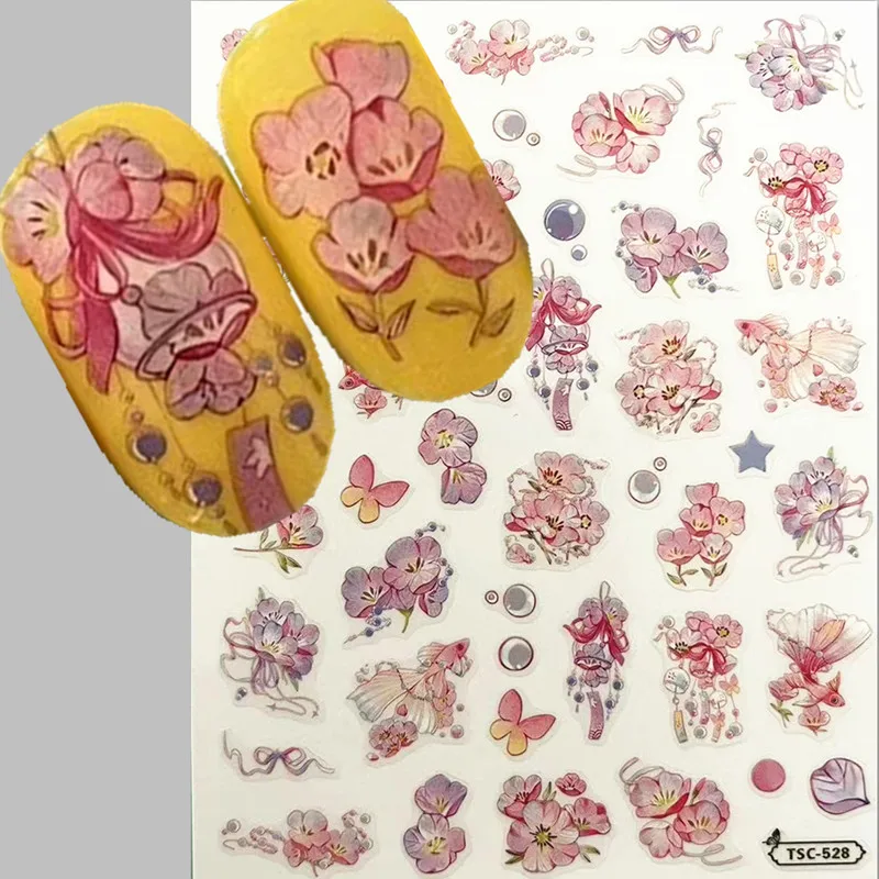 Nieuwste Pioen Bloemontwerp 3d Zelfklevende Sticker Schuifregelaar Diy Decoraties Gereedschap Nail Art Sticker Tsc 528