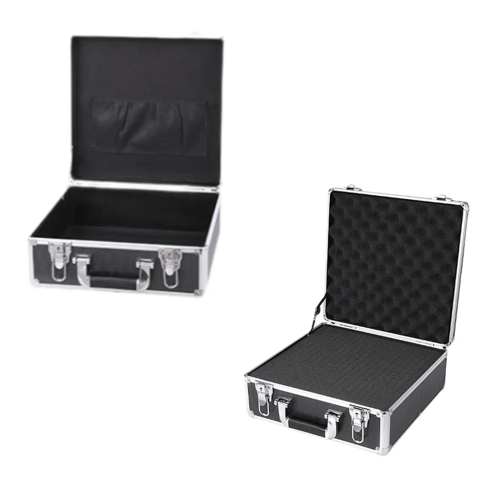 Aluminum Alloy Toolboxes Secure Document Storage Box Hard Shell Multipurpose Sturdy Lockable Storage Case Organizer,