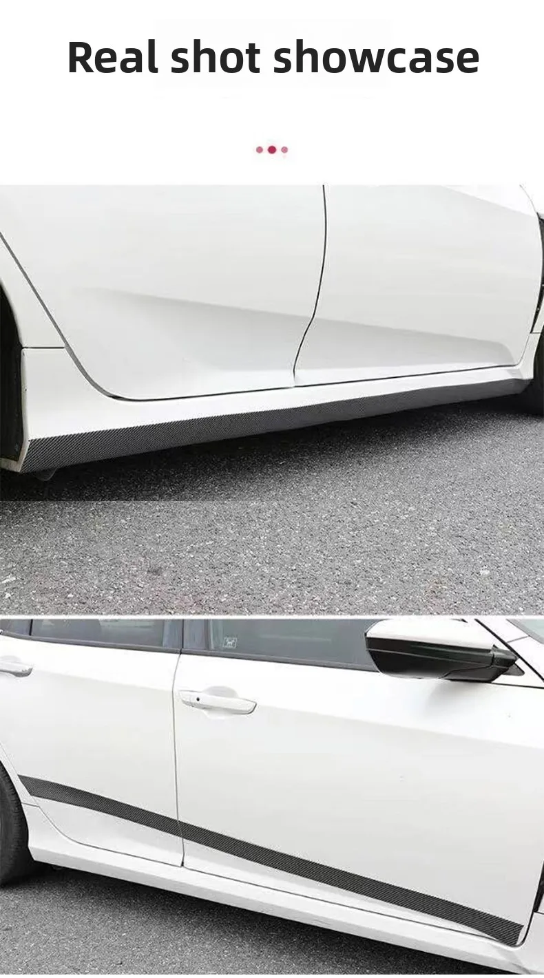 Autotürschwellen-Schutzstreifen aus Kohlefaser Auto-Stoßstangen-Aufprallschutz-Aufkleber Zierleiste Schwellenschutz Anti-Kratz-Gummistreifen – Detail 9