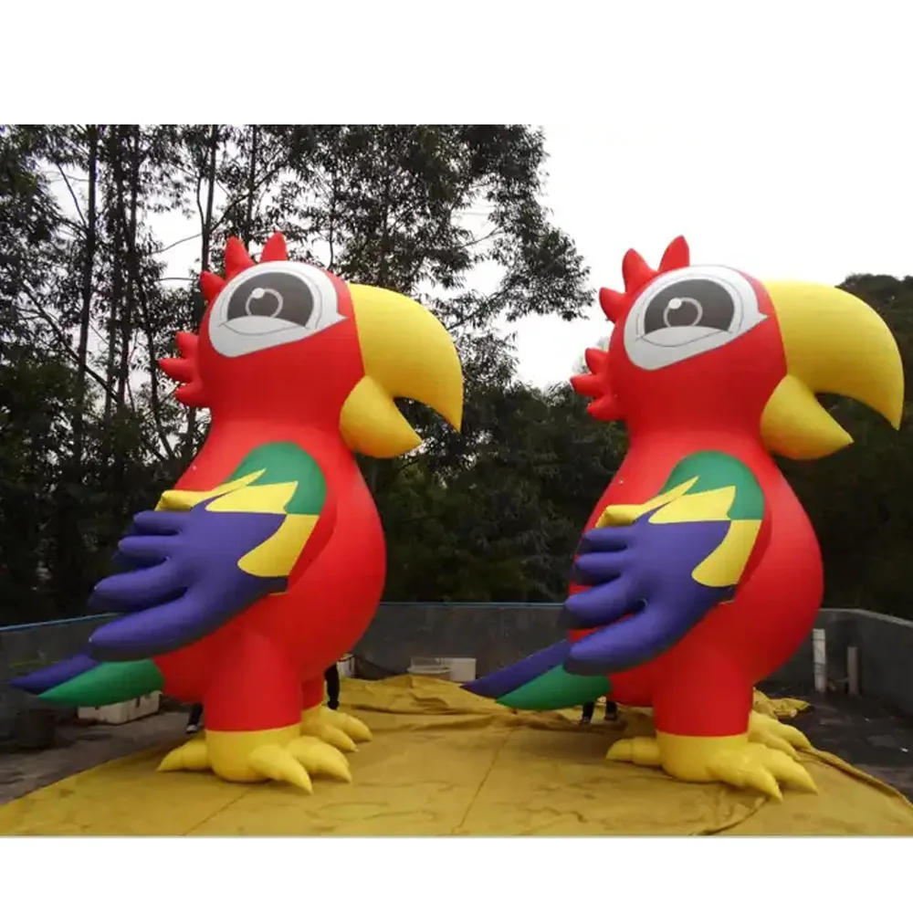 Outdoor Decoratieve Opblaasbare Vliegende Animal Giant Opblaasbare Papegaai Cartoon Opblaasbare Vogels Model Voor Event Decoratie