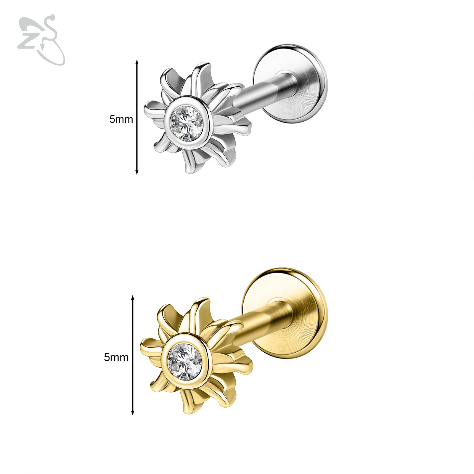 16G/18G Stainless Steel Labret Lip Ring Internal Thread