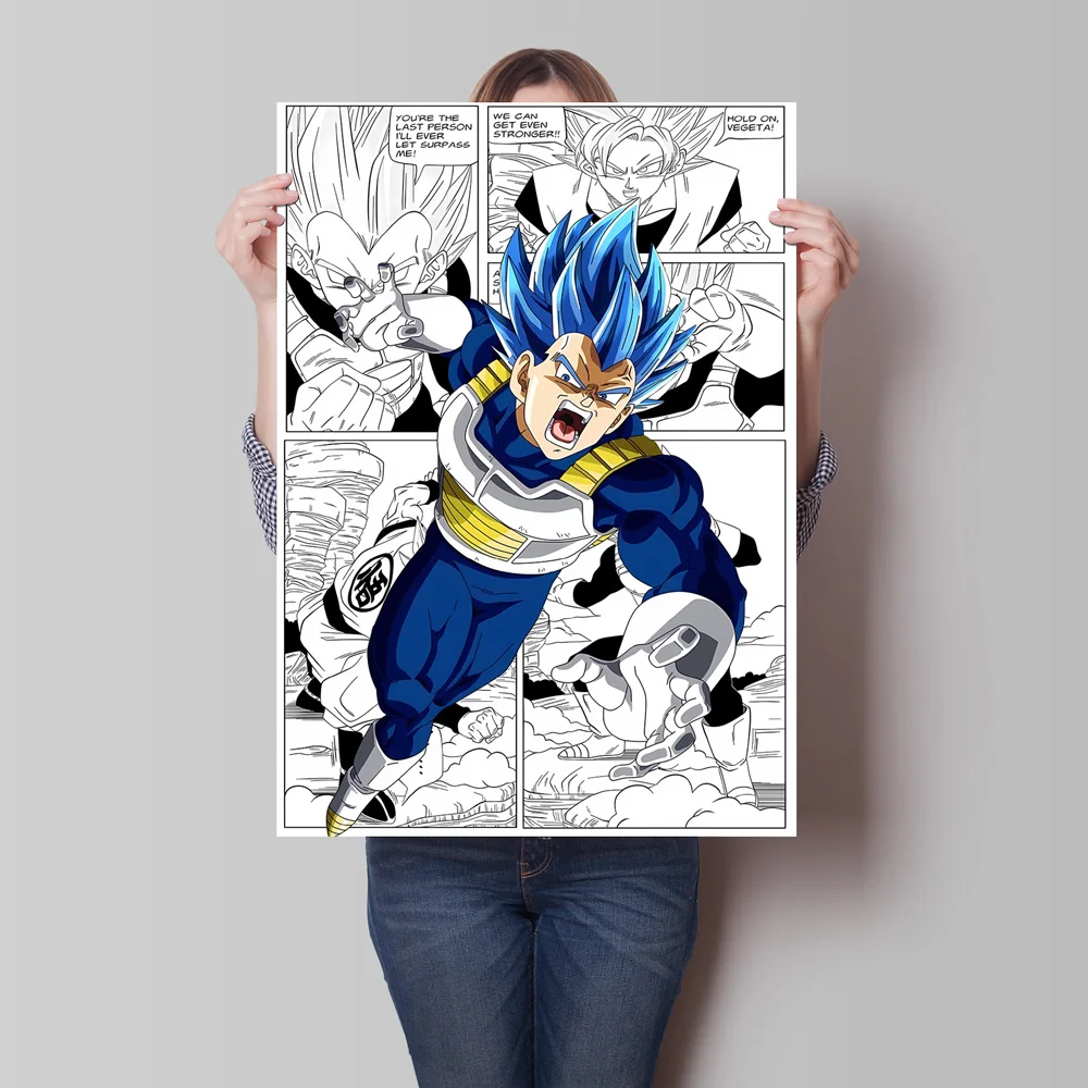 حار أنيمي المشارك لعبة دراغون بول غوكو فيغيتا قماش اللوحة الكرتون صورة أصدقاء الهدايا غرفة المعيشة المنزلي ديكور كلاسيكي #4