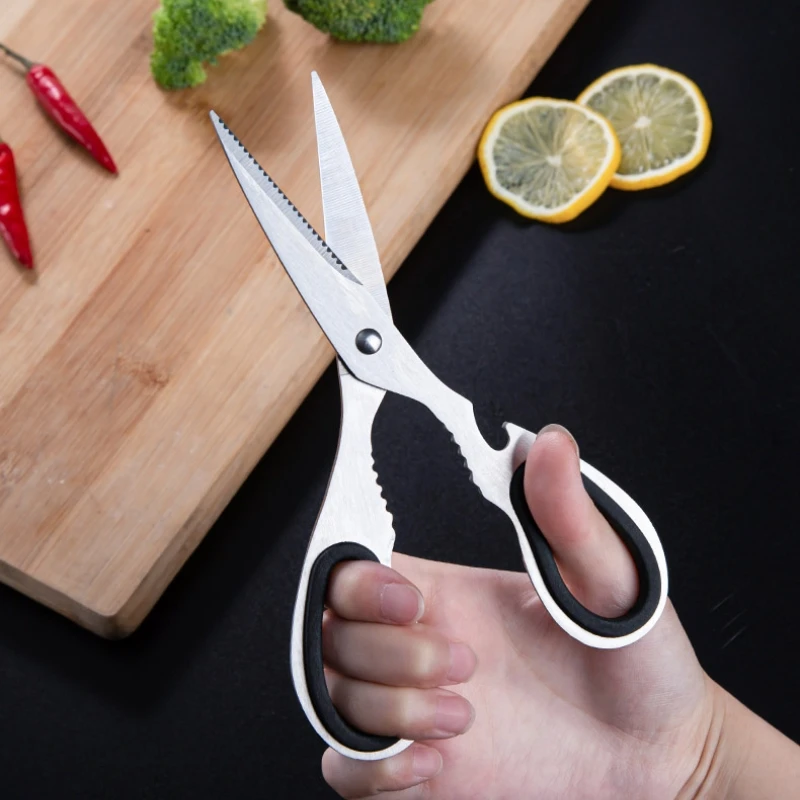 Stainless Steel Kitchen Scissors Household Bone Scissors Chicken Wings Fish Chopper Bottle Opener Walnut Clip Kitchen Tools