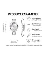 Montre à quartz pour femmes, bracelet en acier, design avec calendrier, accessoire de mode quotidien, cadeau d'anniversaire, sans boîte. 6