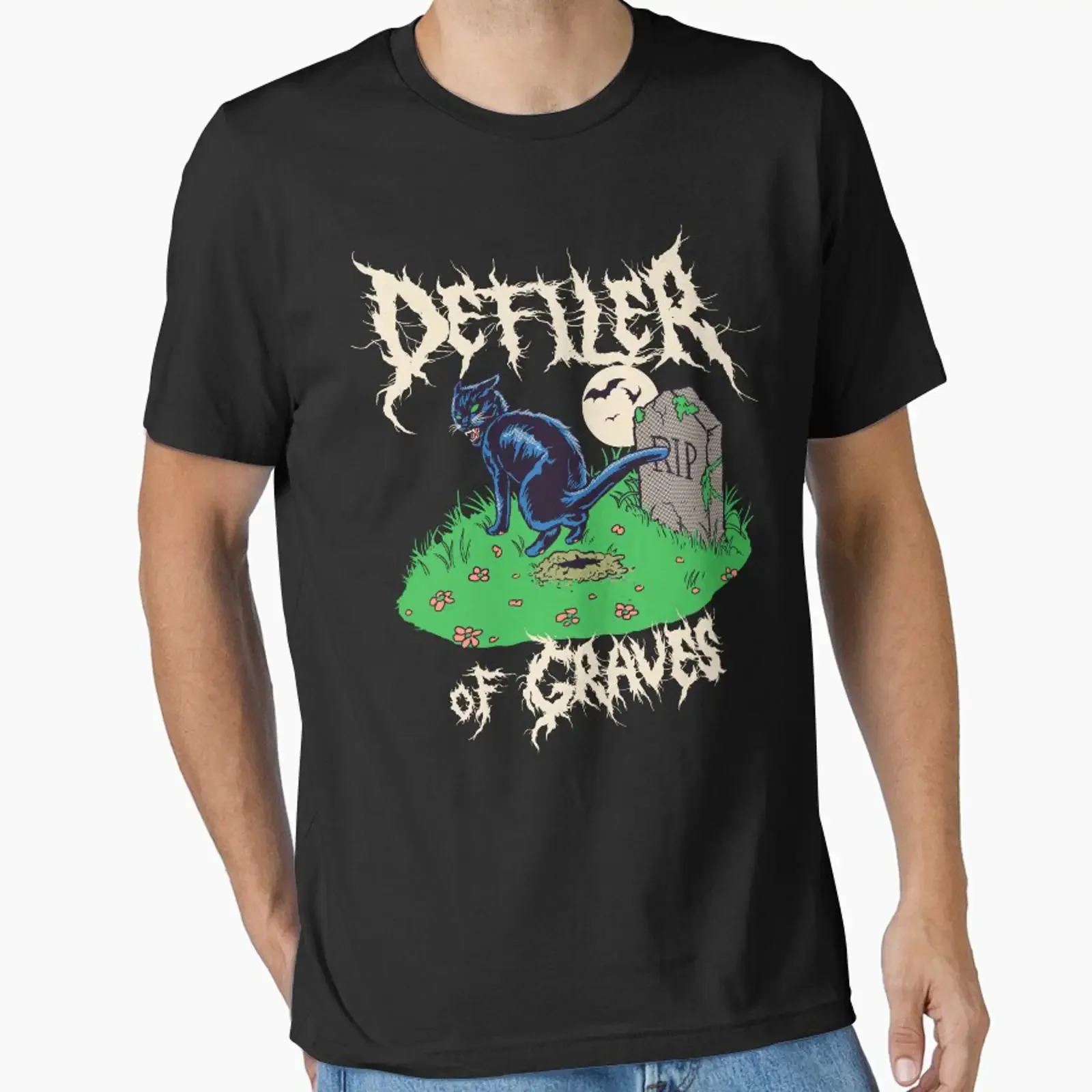 Defiler Of Graves Essential T Shirt vintage Washed Stylish streetwear Versatile Unisex Comfortable Casual Soft homme Breathable