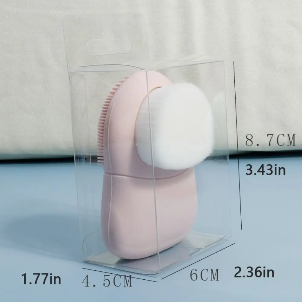 Silicone Facial Cleansing Brush Soft Blackhead Remover Face Scrubber Cleaning Pores Pebble Shape Double Head Facial Cleanser