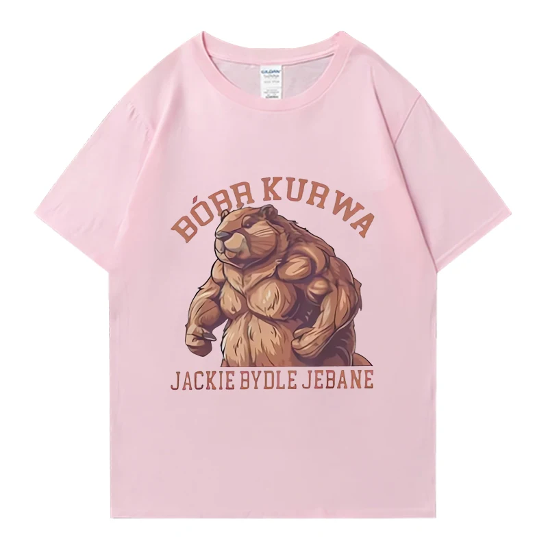 Bobr Kurwa Bober سمور الملابس تي شيرت الرجال النساء مضحك بولندا البولندية الحيوان ميمي الترفيه القطن قصير الأكمام ملابس الصيف