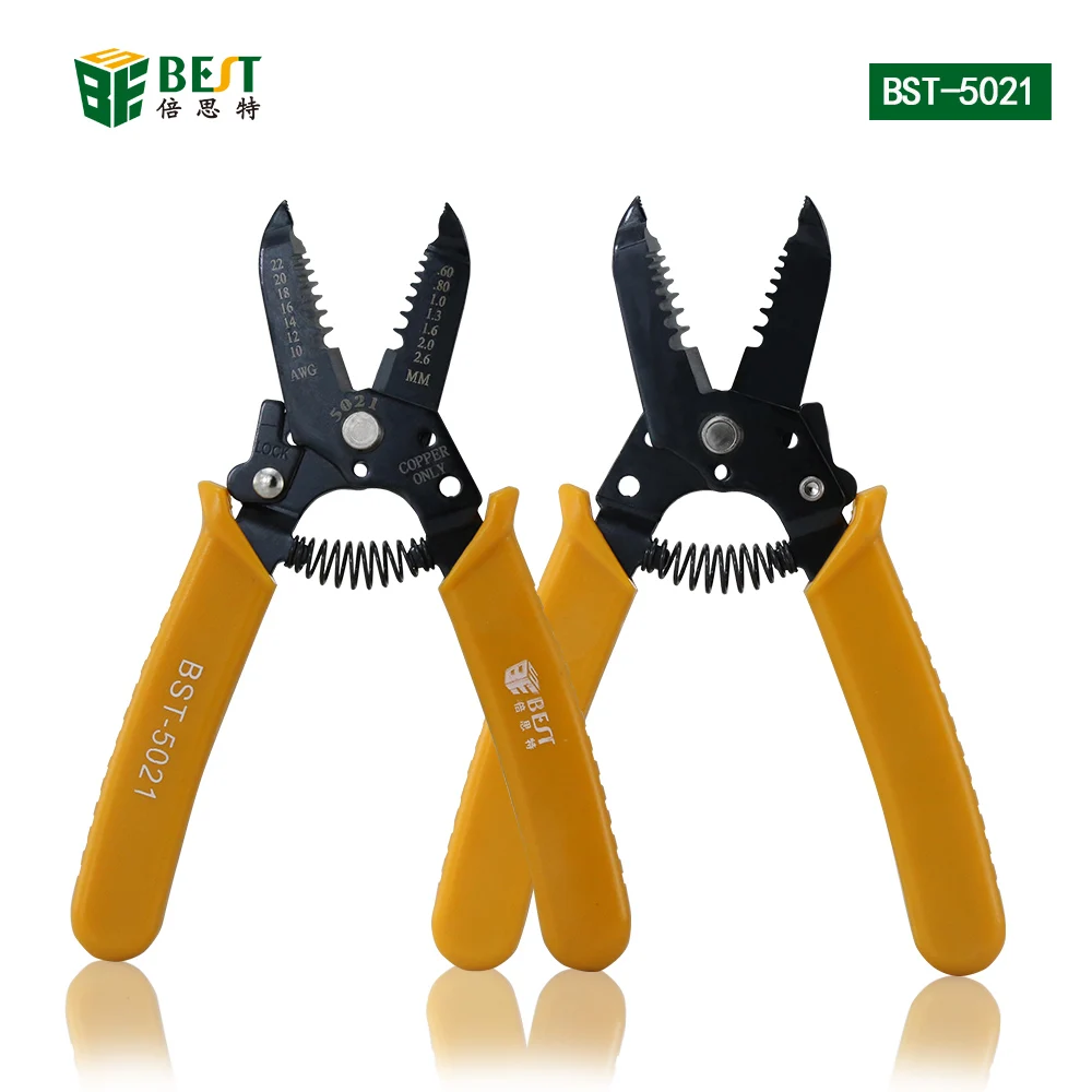 

Stripping Crimping Pliers Wire Stripper Multi Functional Ring Crimpper Electrician Peeling Network Cable Stripper Tools BST-5021