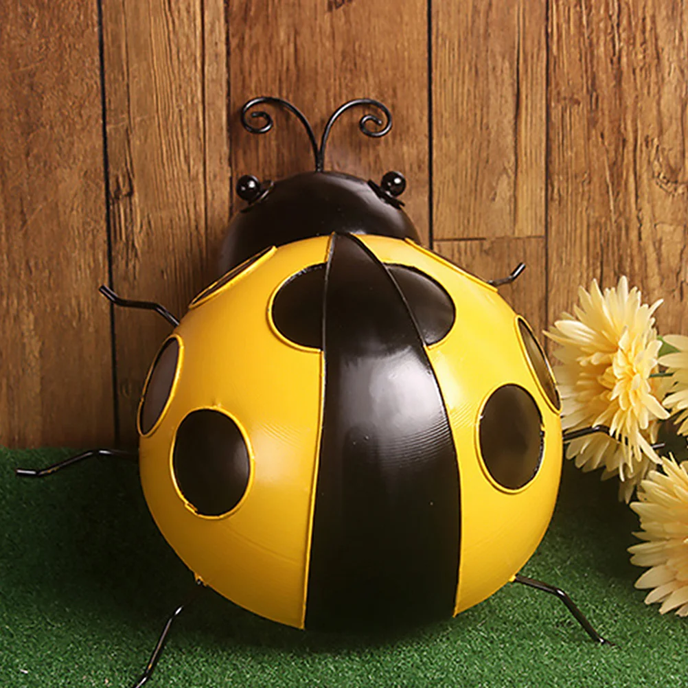 

3 Pcs Ladybug Ornament Outdoor Table Decor Decorations for Home Hand Iron Garden Decorate Wrought