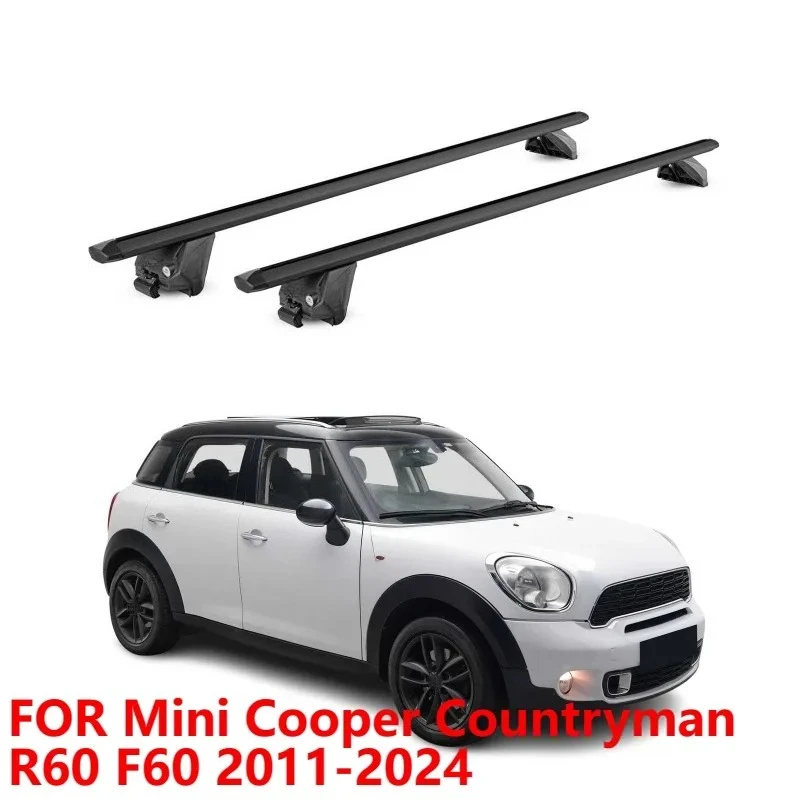 Roof Rack Cross Bars For Mini Cooper Countryman R60 F60 2011-2024, Alu Black 2pcs