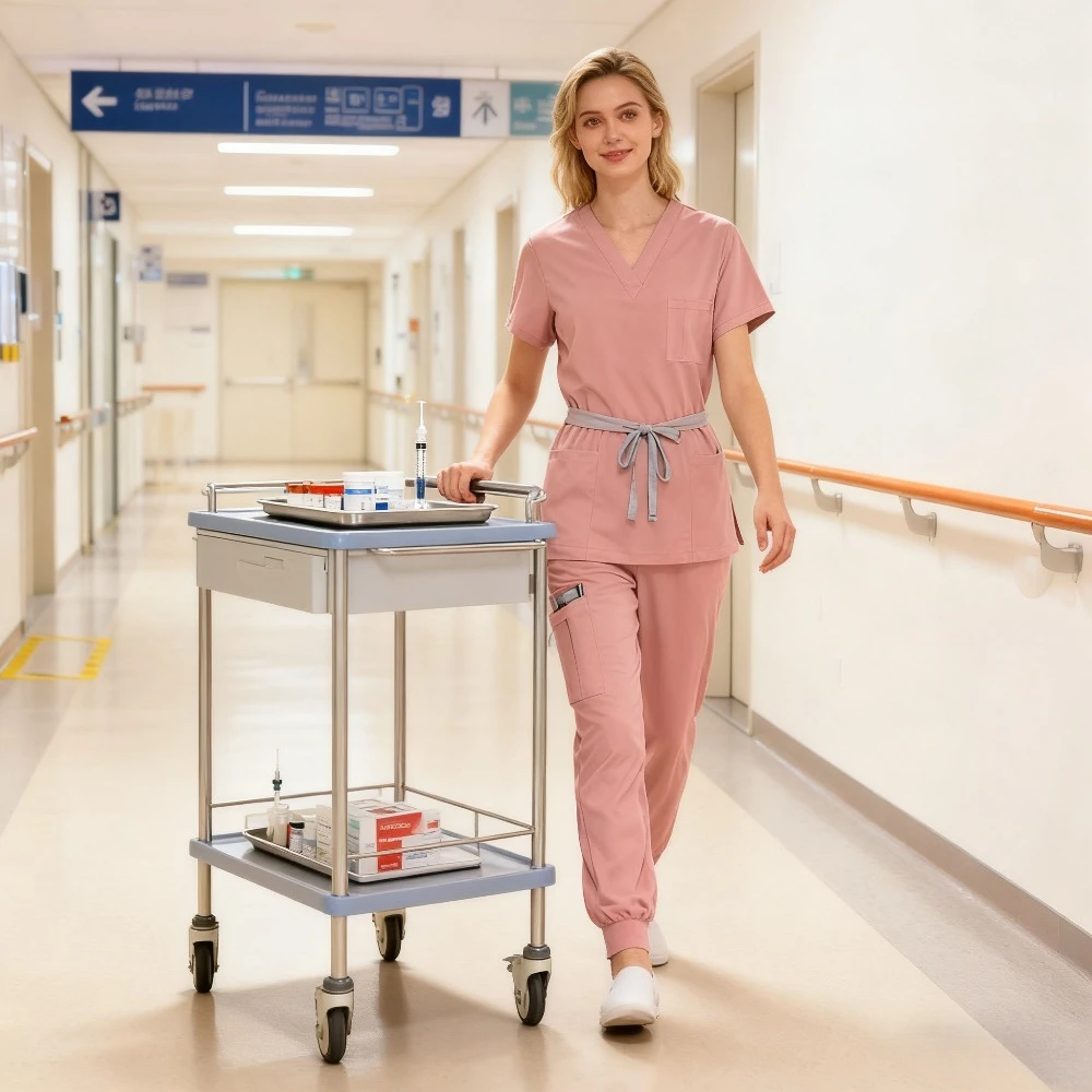 Unisex Scrubs Set Kurzarm, schnell trocknende Krankenschwesteruniform, Tierarzt Haustier Krankenhaus Arbeitskleidung S-3XL