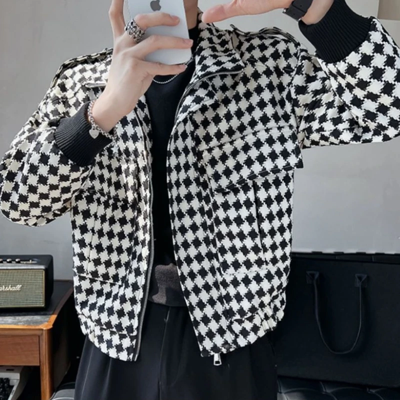 Men's Slim Fit Autumn Jacket Minimalist Design with Zipper Accents Perfect for Layering Street Style