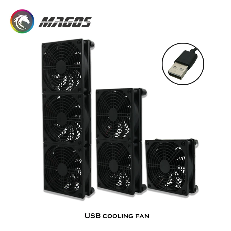 

5V USB interface cooling fan radiator for modem/TV box/router, desktop portable radiator, 1-3 fans are provided