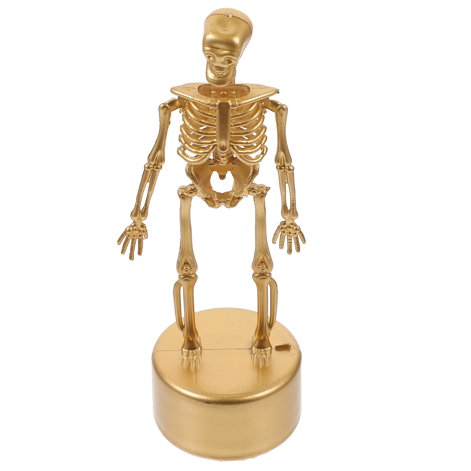 Halloween Decorations Desktop Props Skull Statuette Trophy Ornaments Upright Style Photo Golden Home Adornments