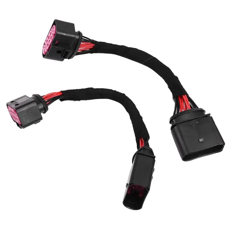 2Pcs Xenon (14 Pins) Headlights Wiring Harness Connector Plug Adapter For Skoda Seat 1J0 973 737 1J0 973 837