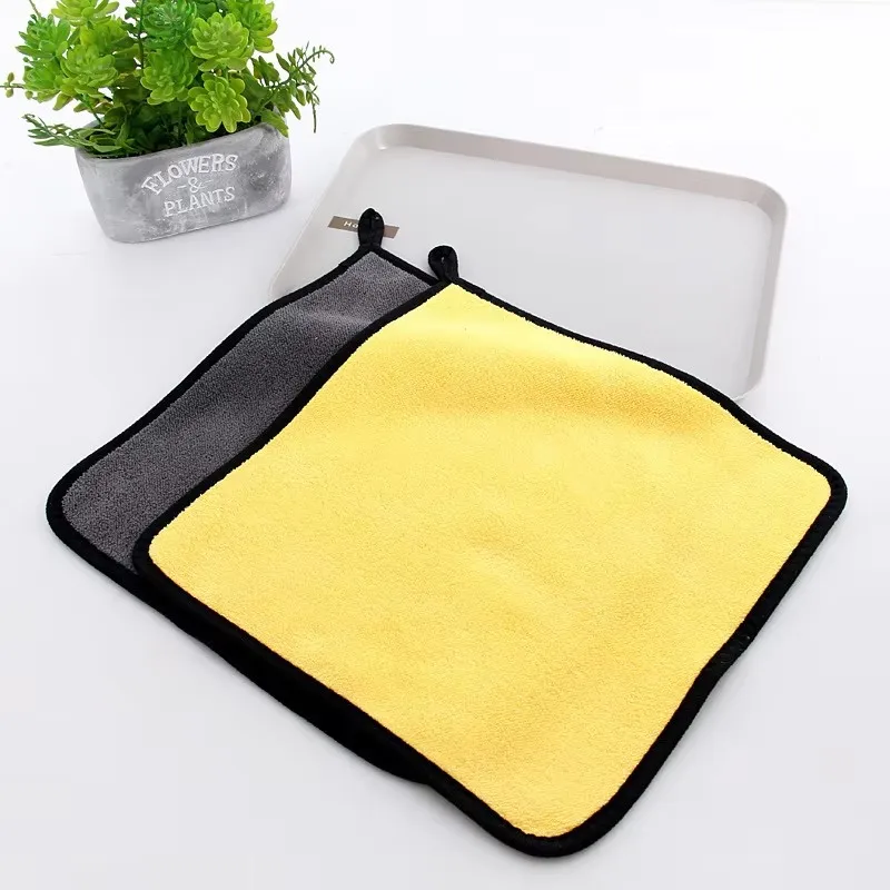 1-20Pcs Double Side Car Cleaning Towel Motorcycle Wash Cloth Super Absorbent Hemming Drying Rags Cleaning Tool For Home Living