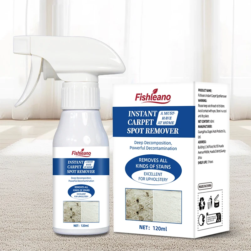 Fishleano Instant Carpet Spot Remover 120ml Upholstery Stain Cleaner Spray No Wash Neutral Formula