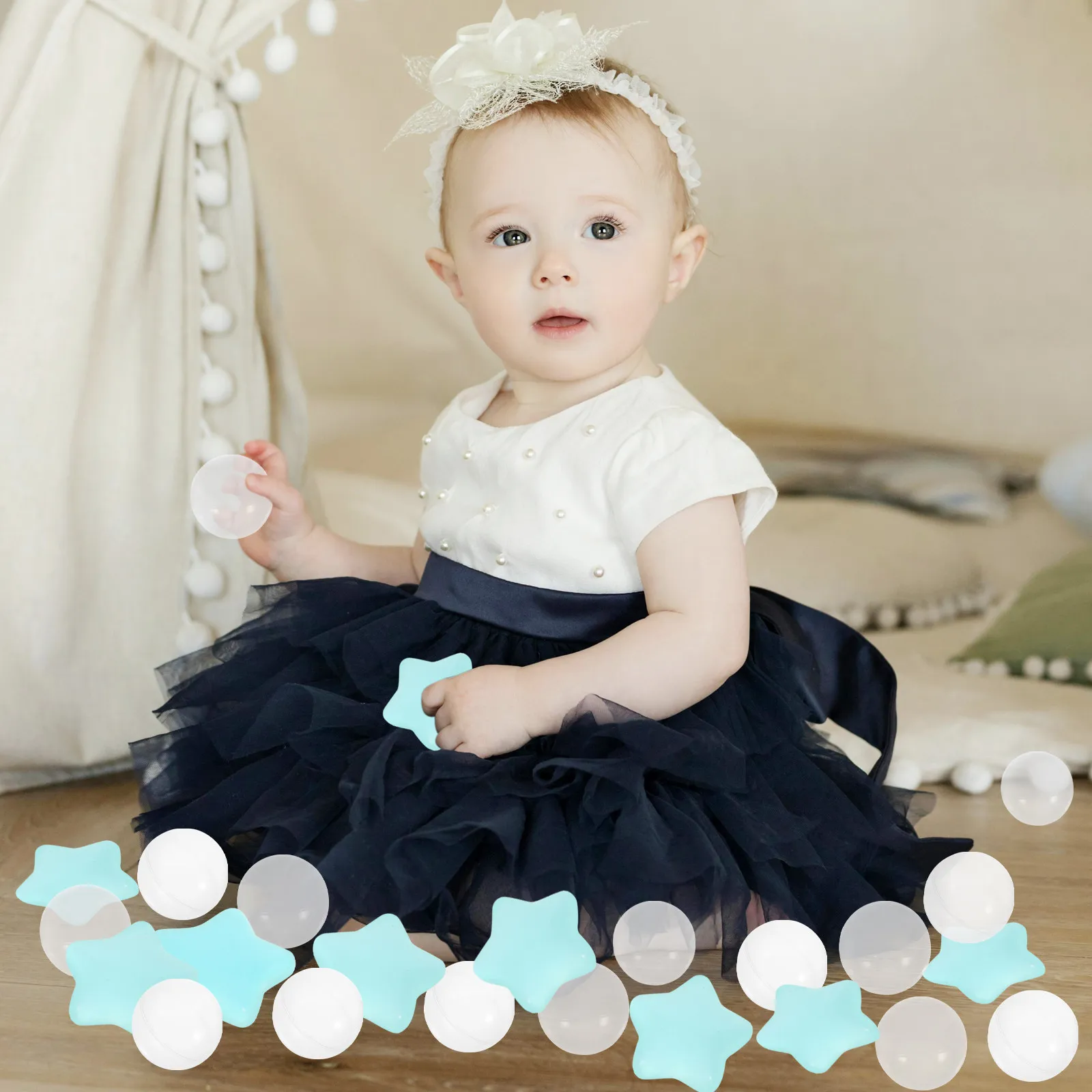 

100Pcs Ocean Balls Colorful Plastic Round Pits Game Balls for Playhouses Birthday Party Decorations Swimming Toys