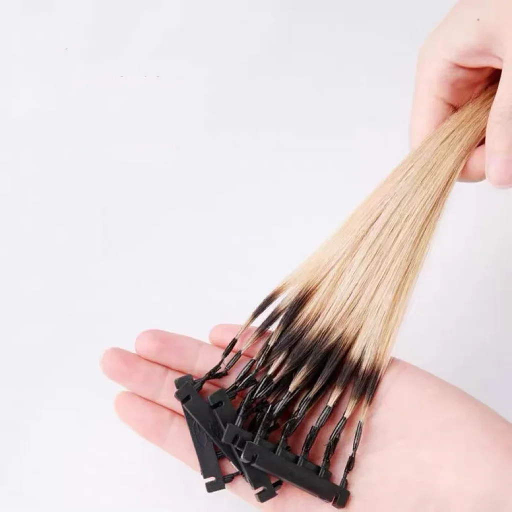 Alat Kit Ekstensi Rambut Manusia Model 6D dengan Gesper Bentuk C