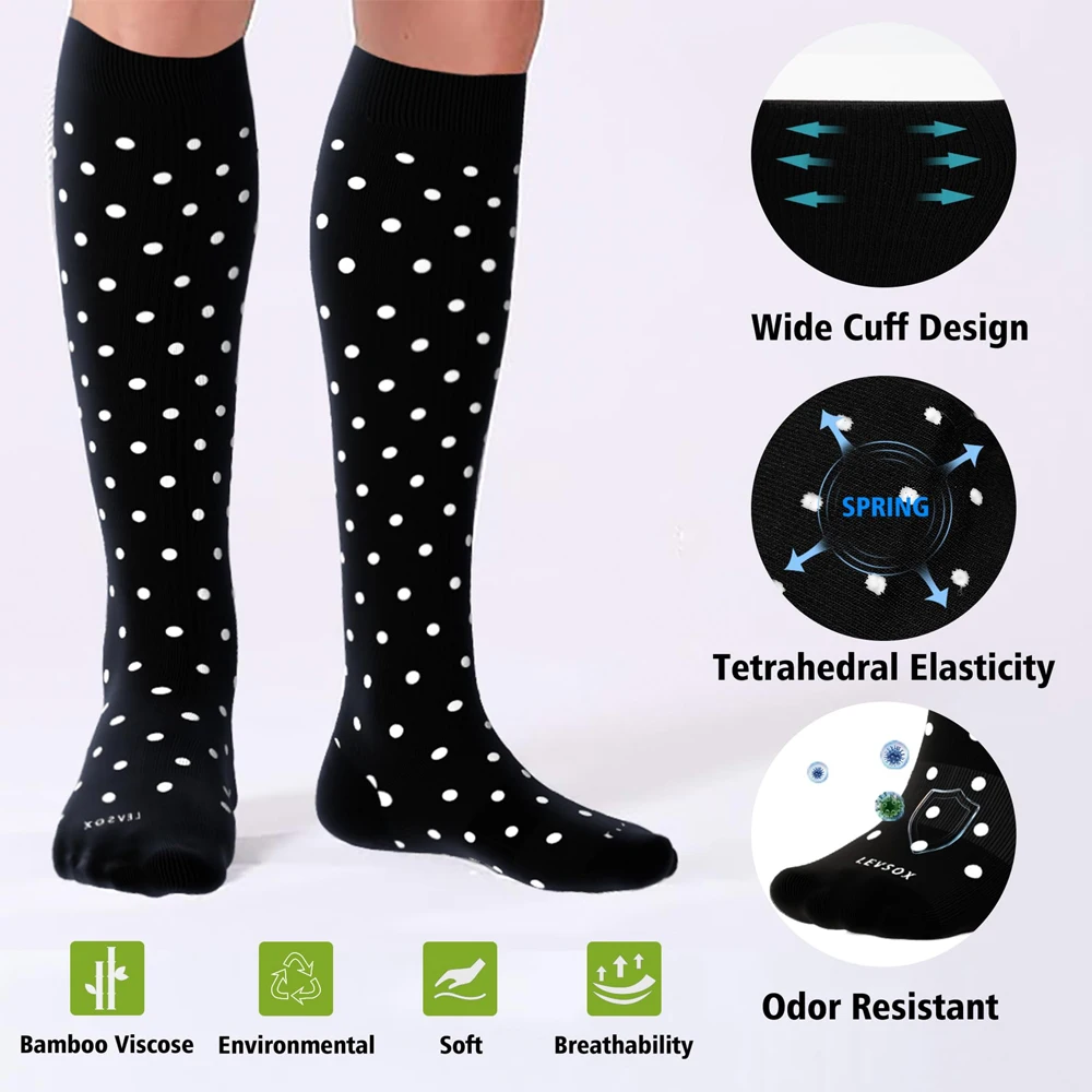 GOMOREON 6Pairs Compression Socks for Men & Women,15-20mmHg is Best for Running, Athletic, Medical, Pregnancy, Travel