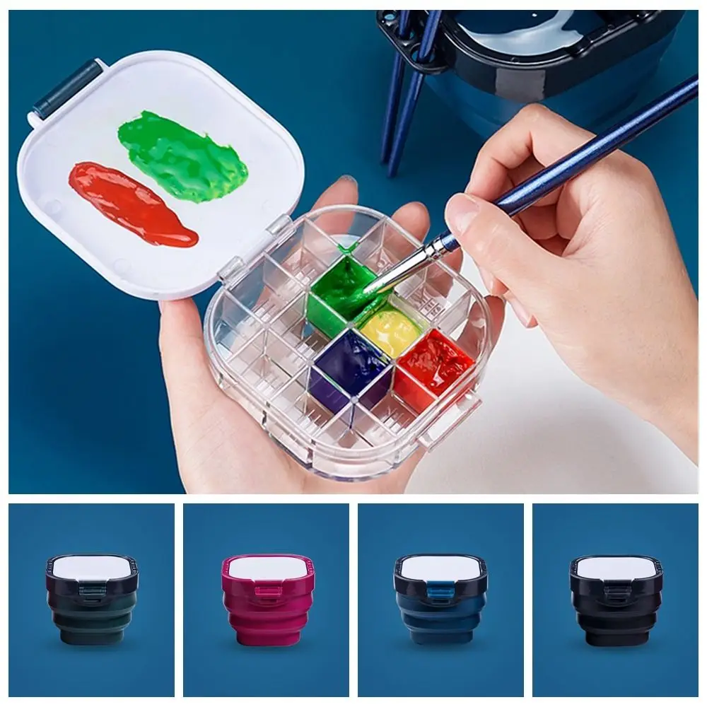 Brush Cleaning Palette Scrub Bucket Pot Set Oil Painting Moisturizing Art Paint Storage Box 3 in 1 Foldable Arcylic Oil Bucket