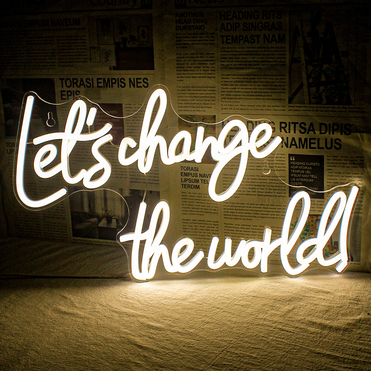 

Let's change our lives Neon Sign Mall Stores Coffee Cake Shops Convenience Restaurants Business Places LED Commercial ART Light