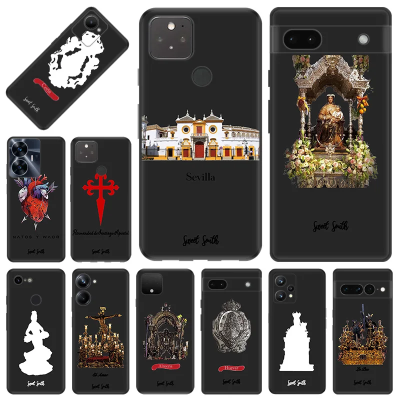 Phone Case for Pixel 8 Pro 8a 7a 6a Motorola G200 Edge 40 30 20 One Fusion Virgin Mary Jesus Church Soft Black Anti-Drop Cover