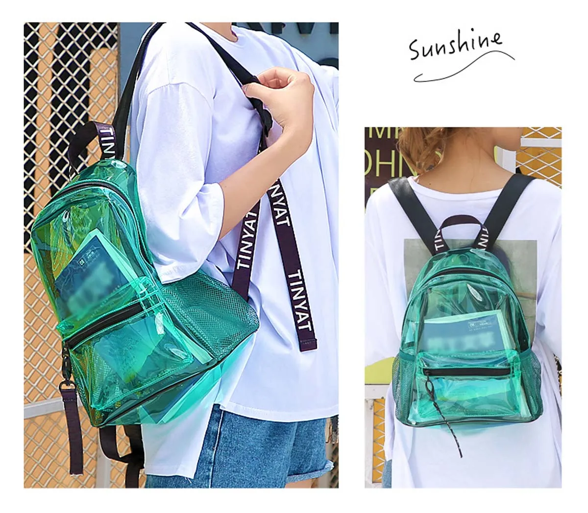 

New Transparent Backpack Wholesale New Fashion Women's Jelly Bag Waterproof Pvc Backpack Beach Travel Girls Schoolbag