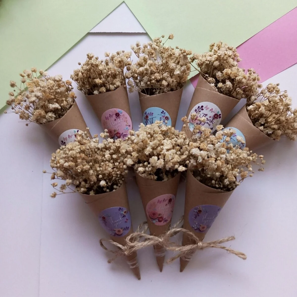 

Boho Dried Flower Magnet Favors: Personalized Rustic Wedding Thank You Bulk Gifts