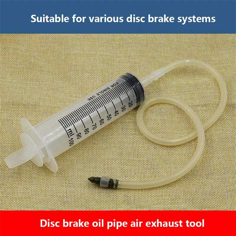 One Set 100ML Motorcycle Disc Brake Hose Air Bleeding Tool Hydraulic Fluid Brake Pump Caliper Repair Vacuum Injector Repair Tool