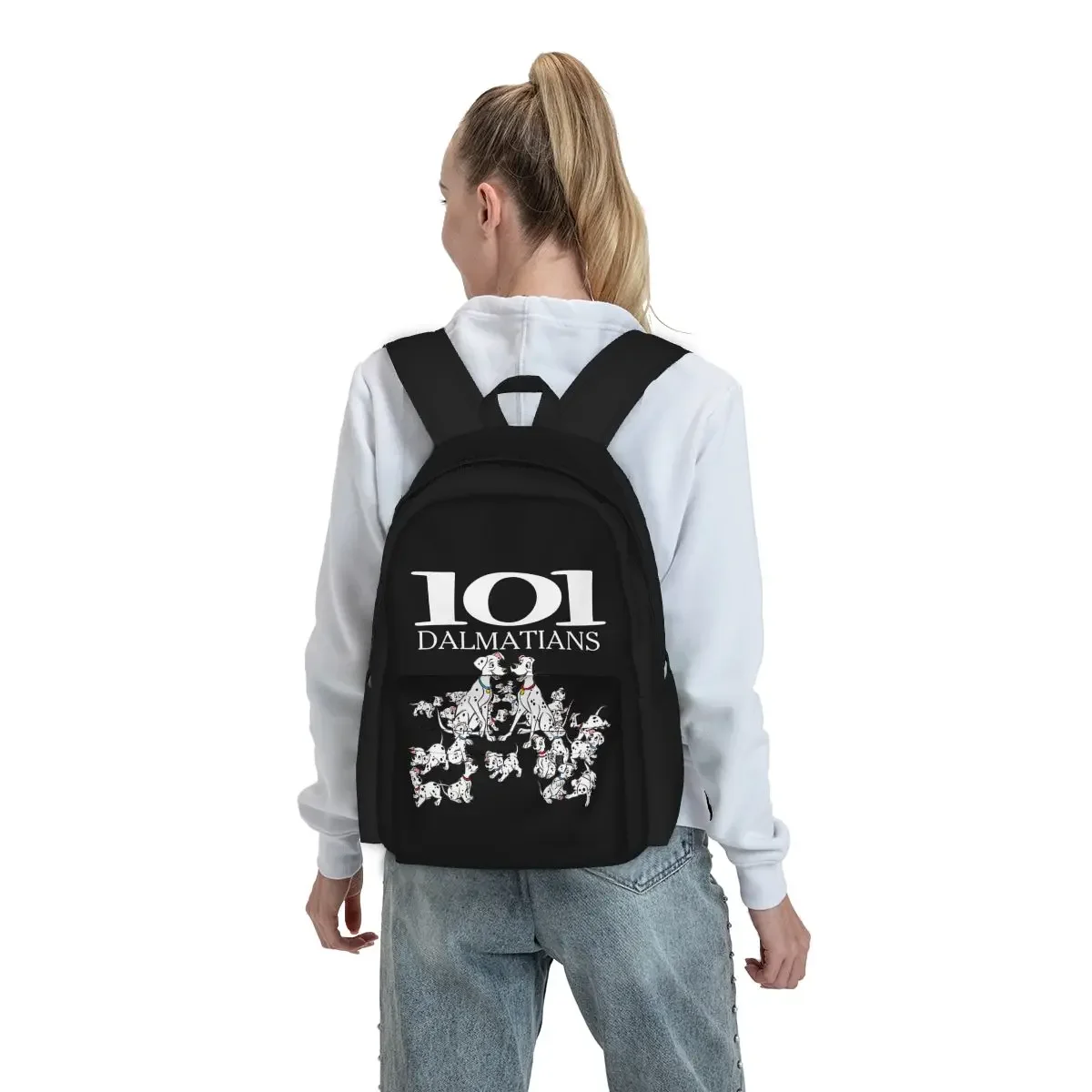 101 Dalmatians Fitted Jersey Large Capacity Backpack Vintage Art Print Sports Bag Riding Backpack