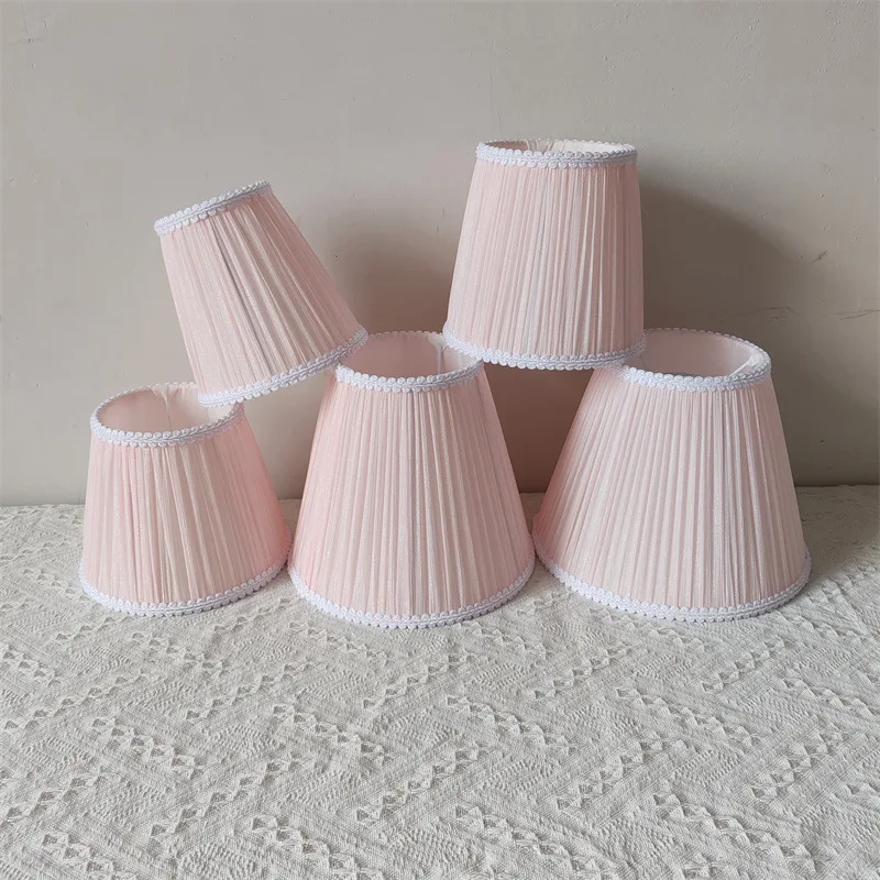 DIY Handmade Lampshade Pink Nylon Yarn Table Lamp Lampcovers Light Accessories