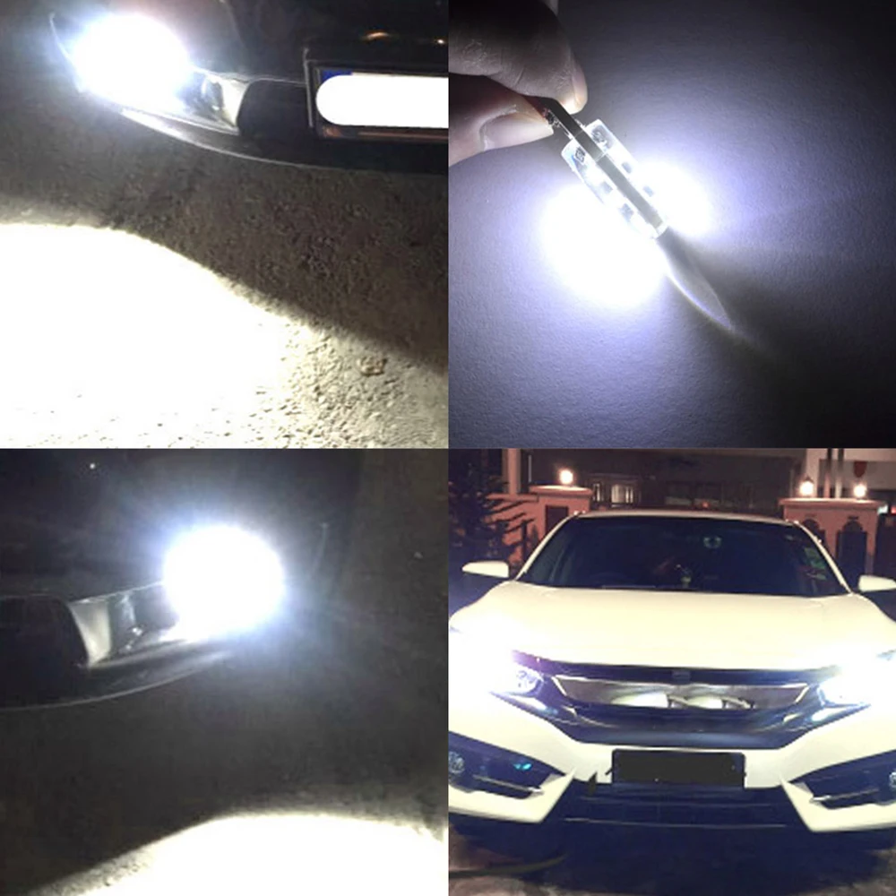 10X T10 DC 12V Automotive LED 194501 6SMD 5630 Silicone Cob Marking Tail Wedge Parking Fog Running Light Bulb Tube Illumination