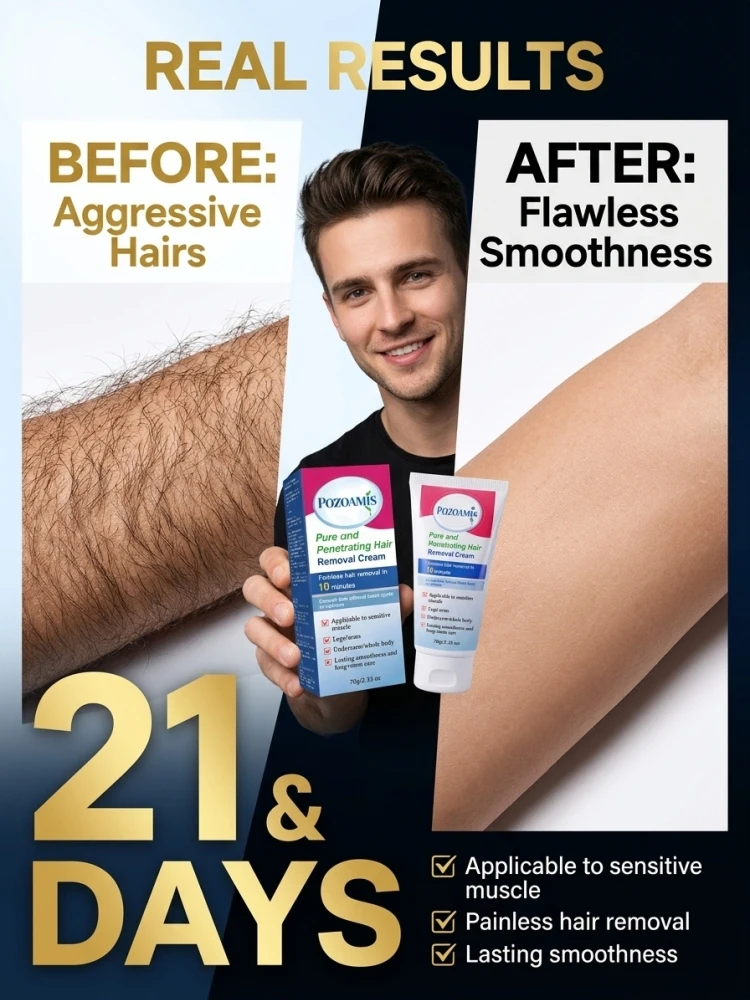 Gentle Body Hair Removal Cream, Help Remove Unwanted Body Hair, Keep Skin Soft & Smooth, Mild Formula for At-home Hair Removing