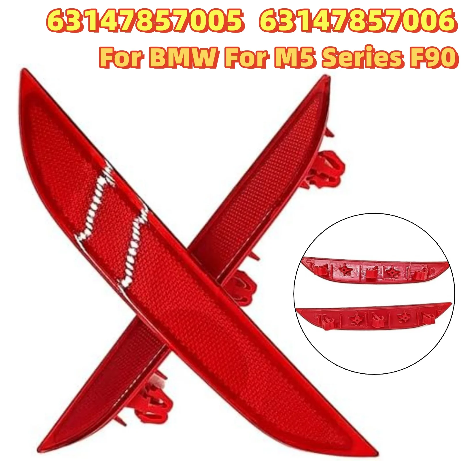 

Задний отражатель автомобиля 63147857005 63147857006 для BMW, серии M5, F90, 2018-2022, ABS, левое и правое внешнее крыло автомобиля