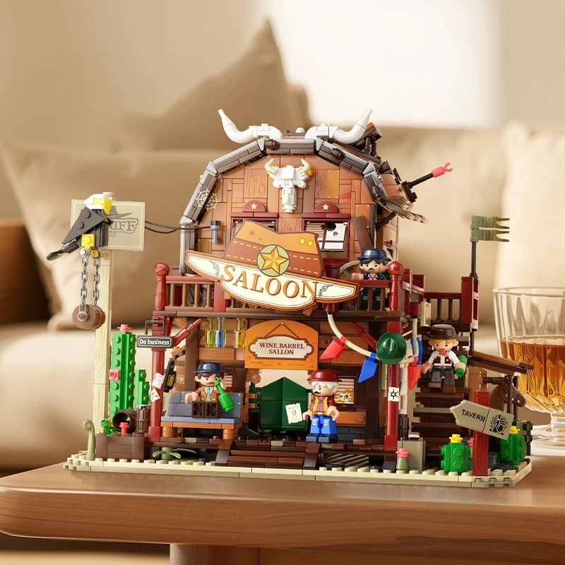 Weekit-Juego de bloques de taberna Medieval Bordeaux, ciudad europea, escena de calle, tienda de taberna de ciudad occidental, arquitectura, juguete de ladrillo, regalo para adultos