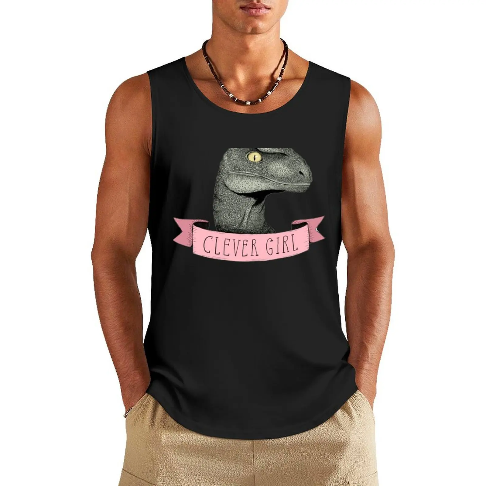 

Clever Girl raptor dinosaur Tank Top basketball gym shirts Vest male summer 2024
