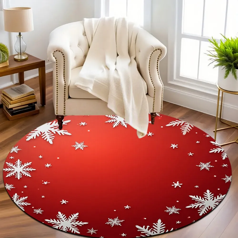 Tartan Round Rug Living Room Carpet Plaid Red Scottish Vintage Bedroom Floor Mat