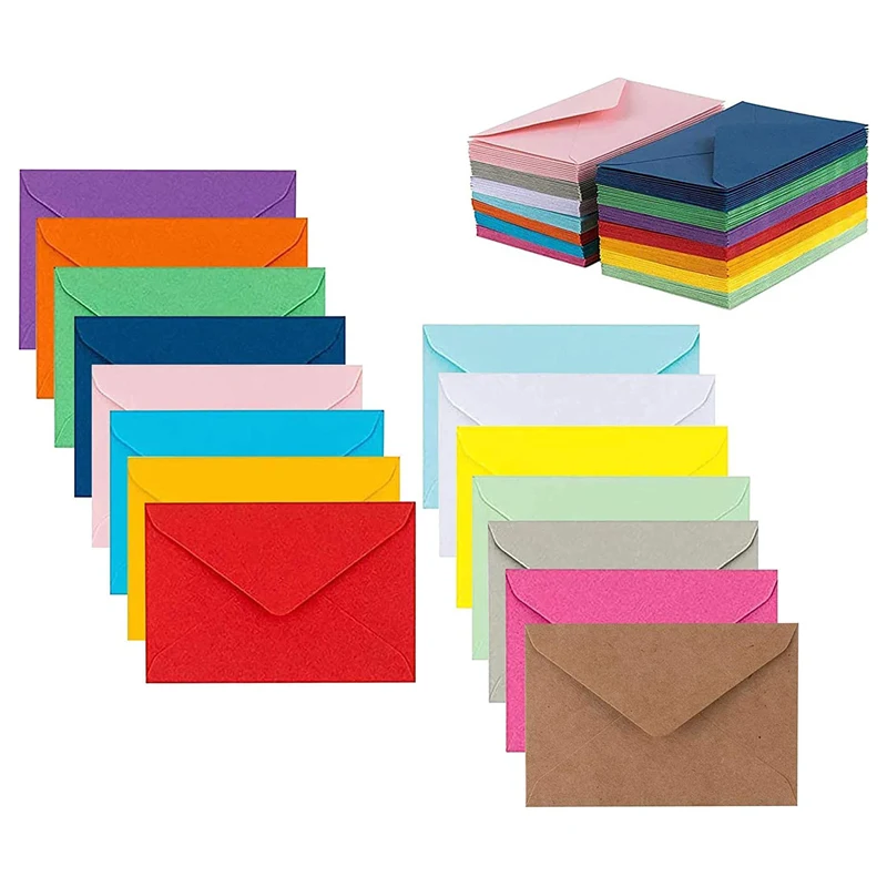 30/50/100Pcs Colorful Blank Mini Kraft Paper Envelopes Wedding Party Invitation Envelope Greeting Cards Gift Packaging Paper Bag