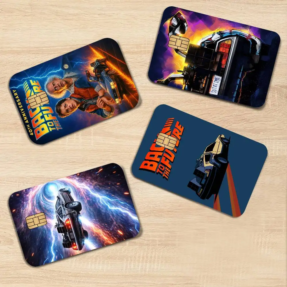 Classic Movie Clips Back To The Future Delorean Time Machine 2024 Anime Skin Stickers Case for Big Credit Debit Card Front Side